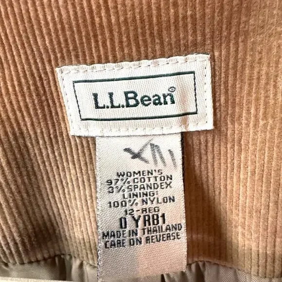 Vtg LL BEAN Corduroy Blazer Jacket Women's 12 Cotton Camel Academia Professor - Picture 4 of 10